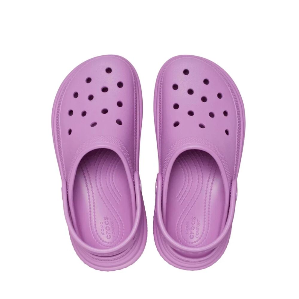 Crocs Platform Chunky Stomp Clogs Bubble Pink Purple Barney Ladies 9 BNWT - Picture 4 of 9